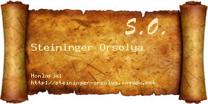 Steininger Orsolya névjegykártya